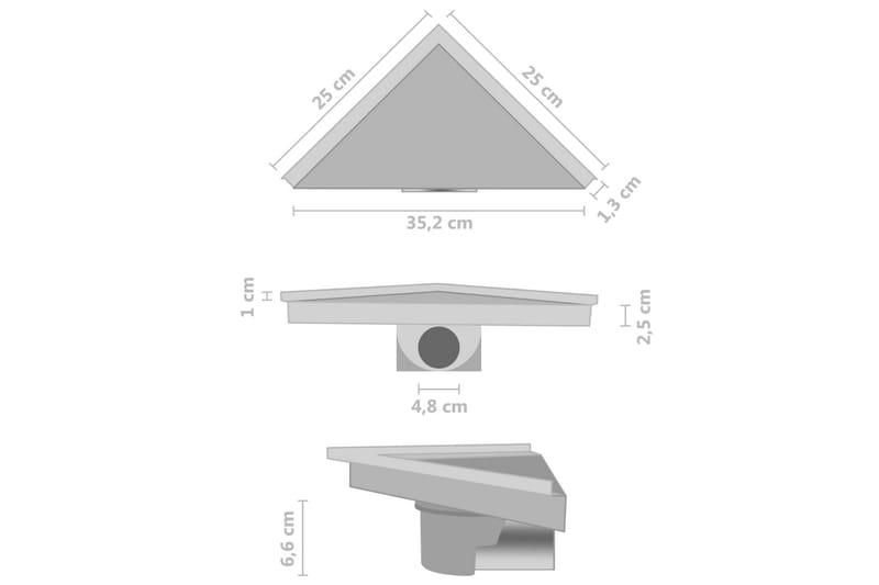 Golvbrunn med 2-i-1 kakelinlägg 25x25 cm rostfritt stål - Avlopp & golvbrunnar - Inomhusavlopp