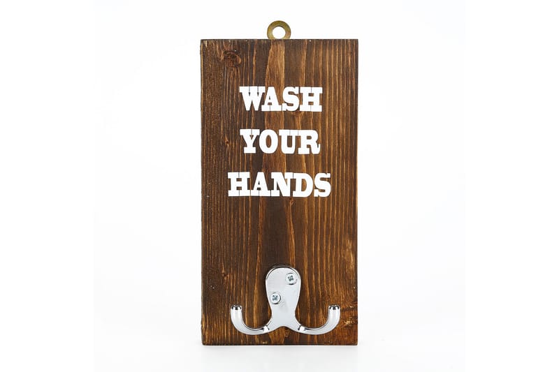 Evila Handdukshängare Wash Your Hands' - Trä - Hus & renovering - Kök & bad - Badrum - Badrumstillbehör