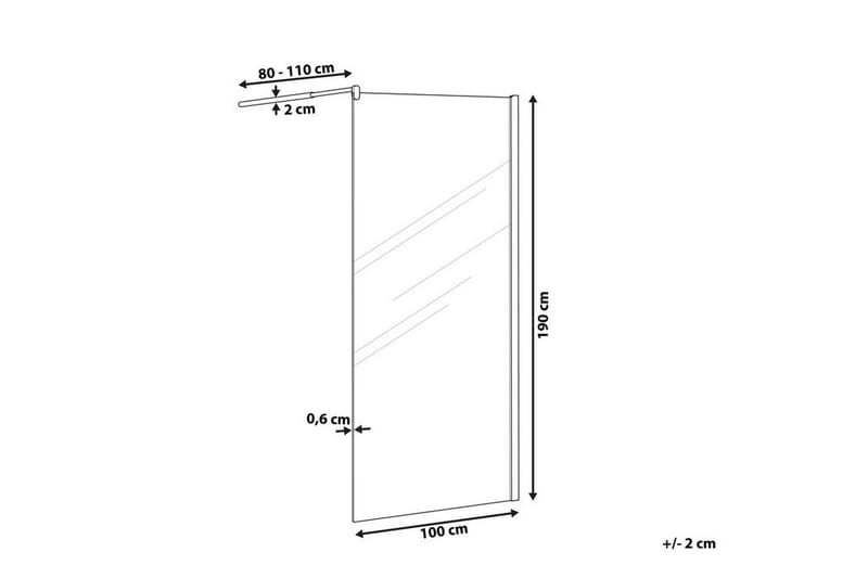 Ahaus Duschskärm 100x190 cm - Härdat Glas - Duschväggar