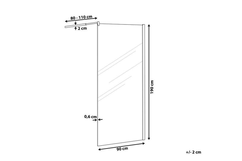 Ahaus Duschskärm 90x190 cm - Härdat Glas - Duschväggar