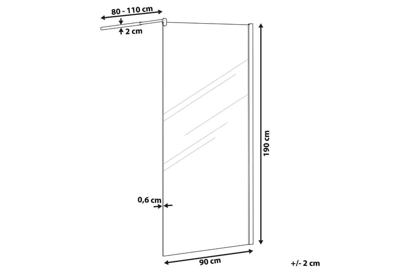 Ahaus Duschskärm 90x190 cm - Härdat Glas - Duschväggar