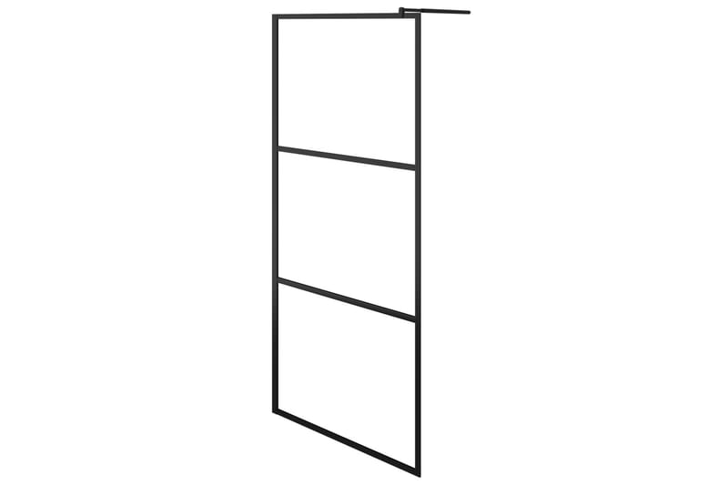 Duschvägg med klart ESG-glas svart 90x195 cm - Svart - Duschväggar