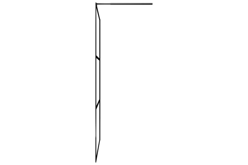 Duschvägg med klart ESG-glas svart 90x195 cm - Svart - Duschväggar