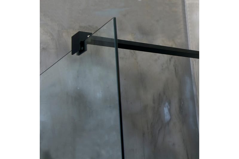 Mångsidig Duschvägg Rak Vägg Svart Klarglas 80x190 cm - Transparent - Duschväggar