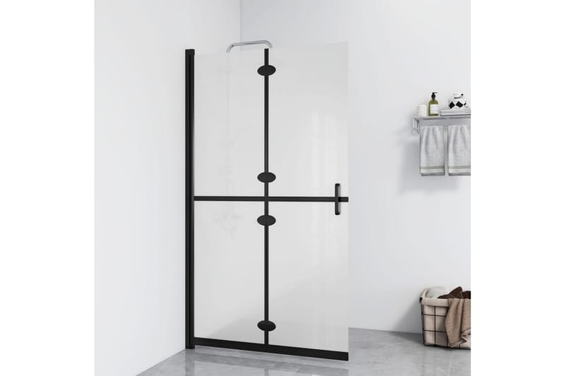 Vikbar duschvägg med frostat ESG-glas 110x190 cm - Transparent - Duschväggar