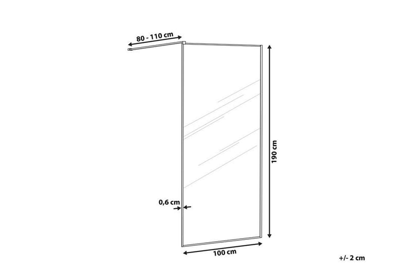 Waspam Duschskärm 100x190 cm - Härdat Glas/Svart - Duschväggar