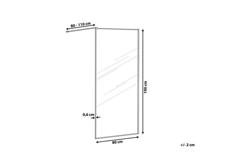 Waspam Duschskärm 80x190 cm - Härdat Glas/Svart - Duschväggar