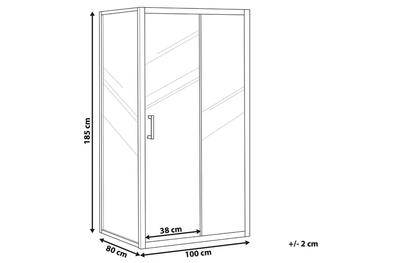 Yoro Duschkabin 80x100x185 cm - Härdat Glas - Duschväggar