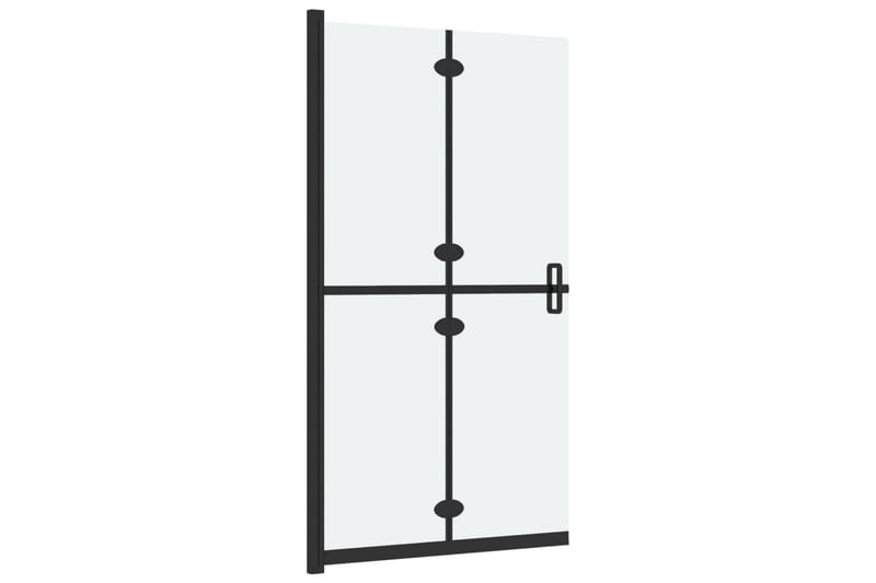 Vikbar duschvägg med frostat ESG-glas 120x190 cm - Transparent - Duschväggar