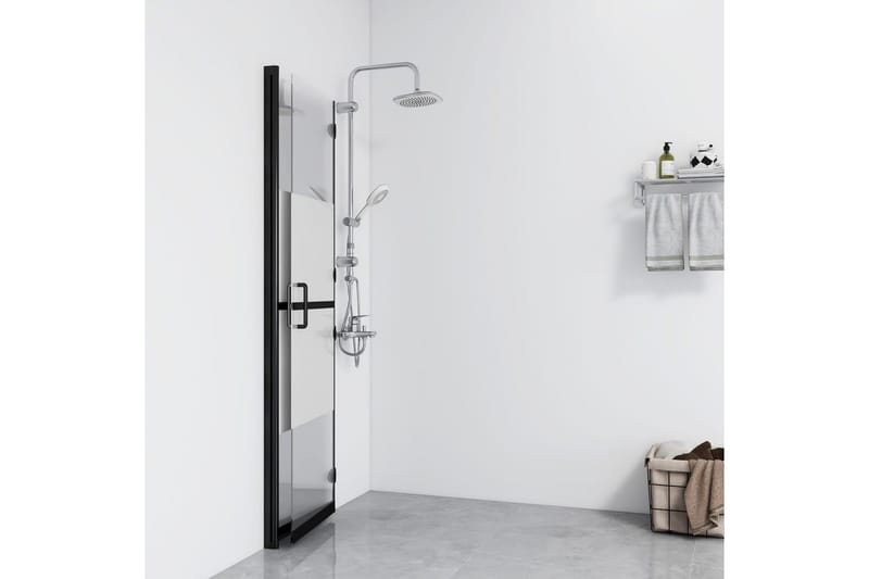 Vikbar duschvägg med halvfrostat ESG-glas 70x190 cm - Transparent - Duschväggar