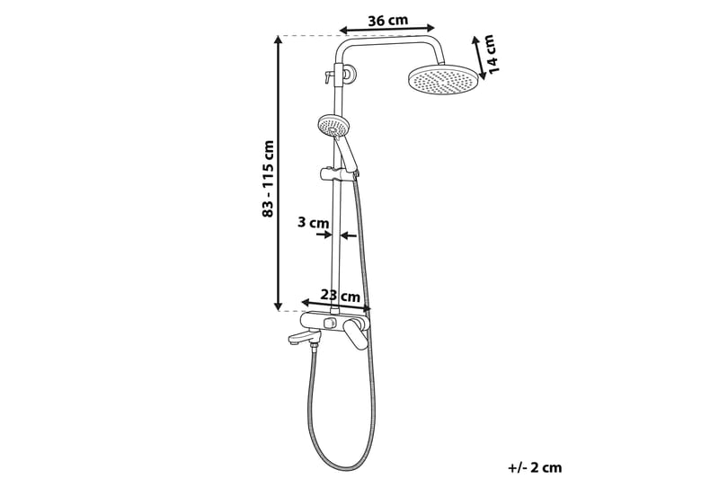 Gurara Duschset med Takdusch - Svart - Hus & renovering - Kök & bad - Badrum - Duscharmatur & dusch tillbehör - Duschset