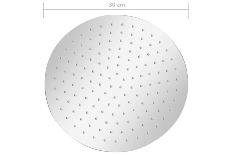 Takduschhuvud i rostfritt stål 304 30 cm rund - Silver - Takdusch