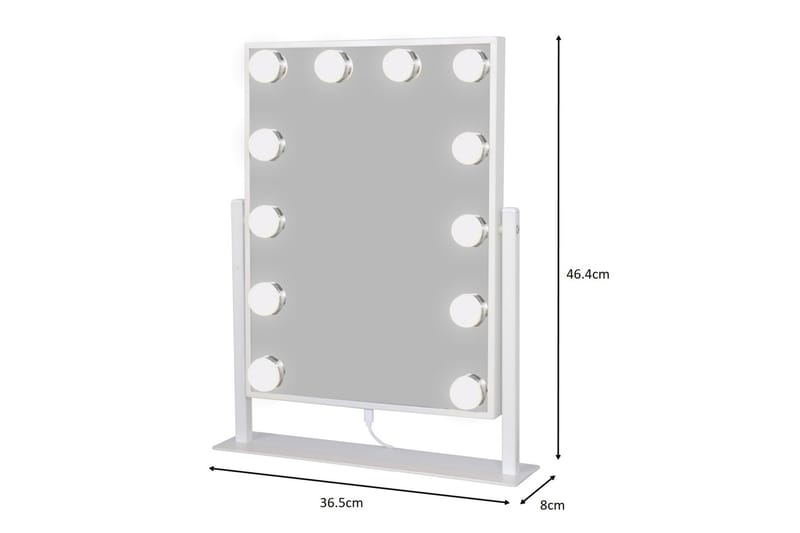 Glow Sminkspegel 36,5 cm med LED Belysning - Vit - Hus & renovering - Kök & bad - Badrum - Badrumstillbehör