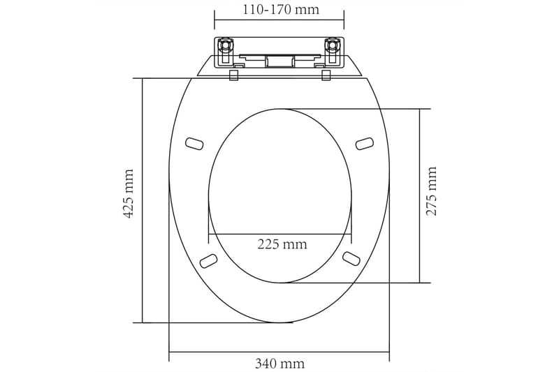 Toalettsits mjuk stängning oval vit - Vit - Toalettsits