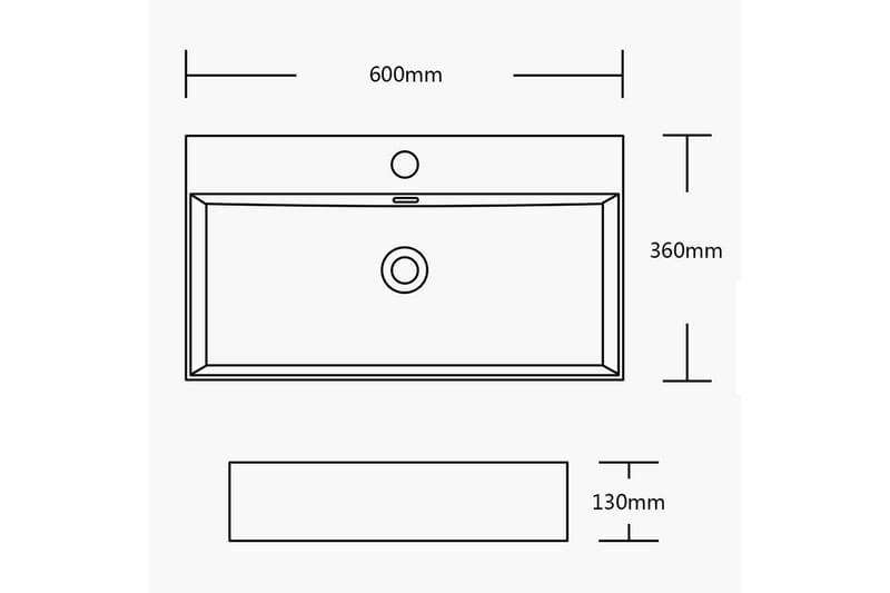 Fristående handfat 60 cm Vit - Lyfco - Hus & renovering - Kök & bad - Badrum - Tvättställ & handfat - Enkelhandfat