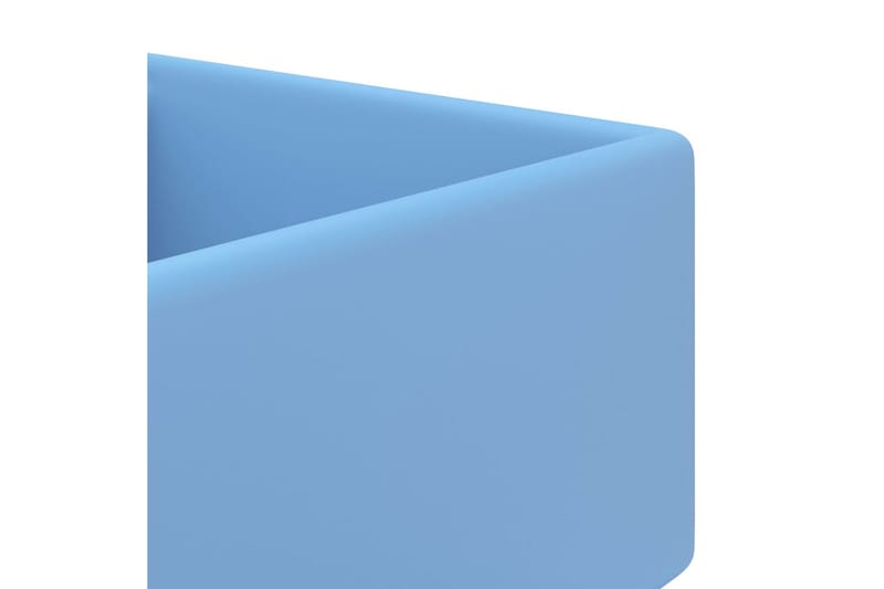 Fyrkantigt handfat bräddavlopp matt ljusblå 41x41 cm keramik - Blå - Enkelhandfat