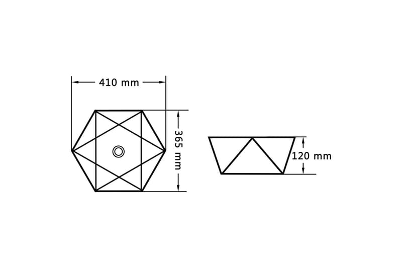 Handfat 41x36,5x12 cm keramik vit - Vit - Enkelhandfat