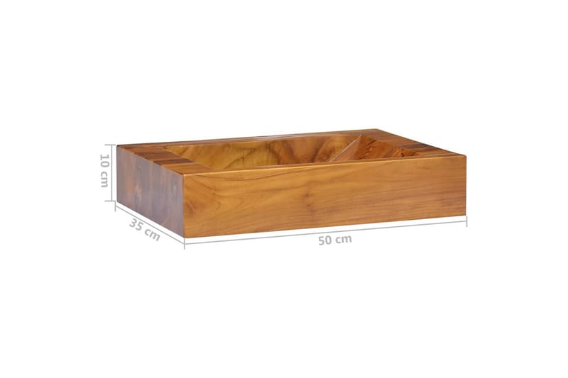 Handfat massiv teak 50x35x10 cm - Brun - Enkelhandfat