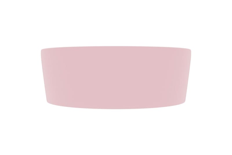 Handfat med bräddavlopp matt rosa 36x13 cm keramik - Enkelhandfat