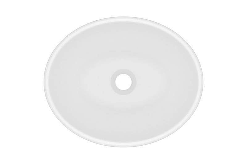 Lyxigt ovalt handfat matt vit 40x33 cm keramik - Vit - Enkelhandfat