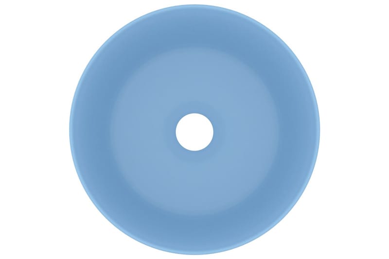 Lyxigt runt handfat matt ljusblå 40x15 cm keramik - Blå - Enkelhandfat
