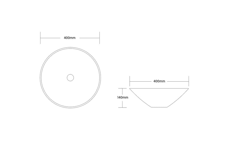 Skålformat handfat 40 cm Svart - Lyfco - Hus & renovering - Kök & bad - Badrum - Tvättställ & handfat - Enkelhandfat