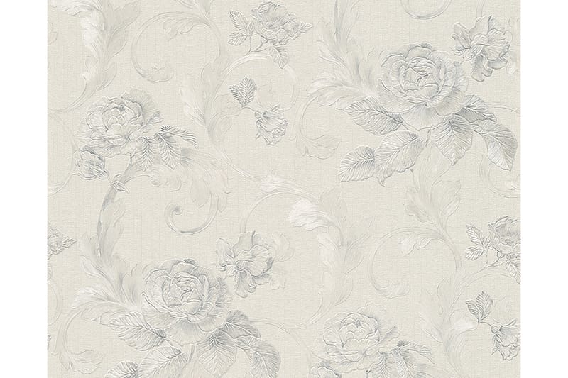 Rosas Tapet Nobile Ovävd Silver Cream - AS Creation - Kökstapet - Mönstrad tapet - Vinyltapet