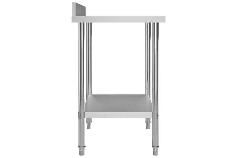 Arbetsbord med stänkskydd 80x60x93 cm rostfritt stål - Silver - Stänkskydd kök