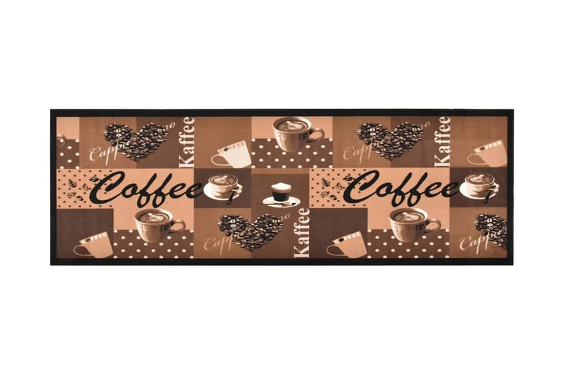 Köksmatta maskintvättbar kaffe brun 60x180 cm - Brun/Flerfärgad - Köksmatta