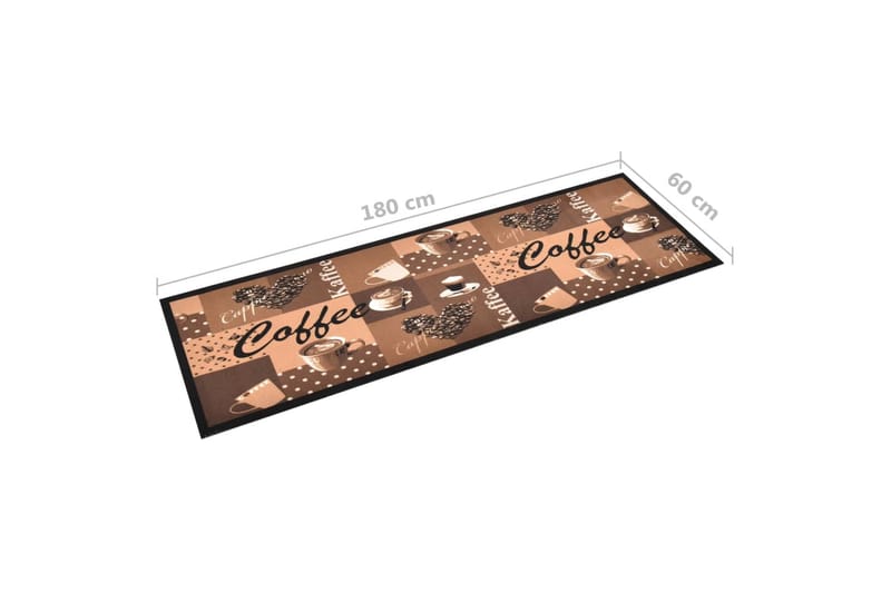 Köksmatta maskintvättbar kaffe brun 60x180 cm - Brun/Flerfärgad - Köksmatta