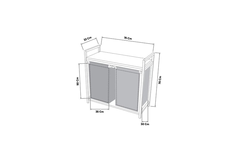 Eydan Tvättkorg 70 cm - Svart - Hus & renovering - Kök & bad - Kök & tvättstuga - Tork & tvättillbehör - Tvättkorg