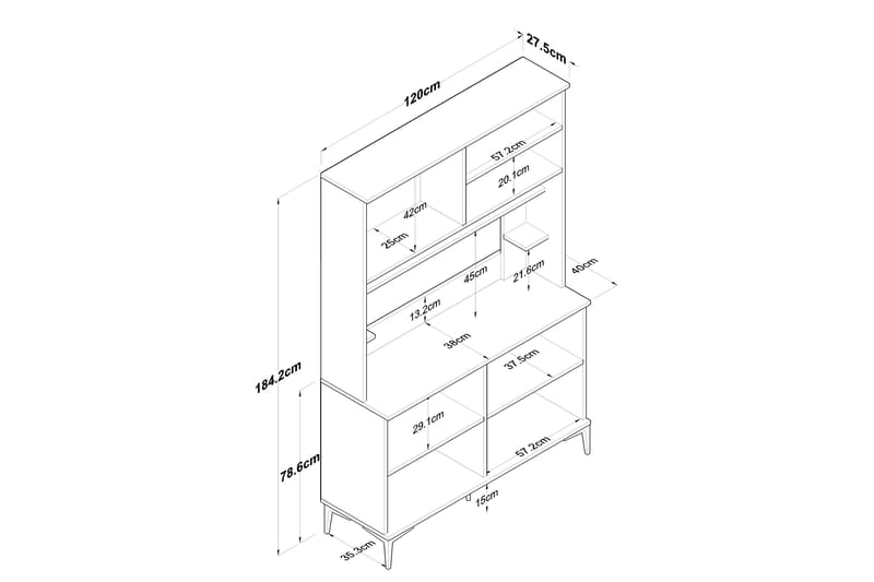 Eligius Högskåp - Vit/Valnöt - Hus & renovering - Kök & bad - Kök & tvättstuga - Tvättstugeinredning - Tvättskåp