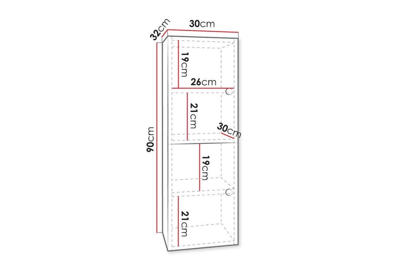 Dunvegan Högskåp Badrum 90 cm - Vit - Badrumsskåp - Tvättskåp - Väggskåp & högskåp