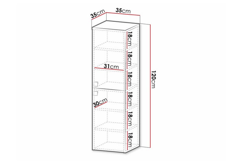 Glenndale Högskåp Badrum 120 cm - Svart - Badrumsskåp - Tvättskåp - Väggskåp & högskåp