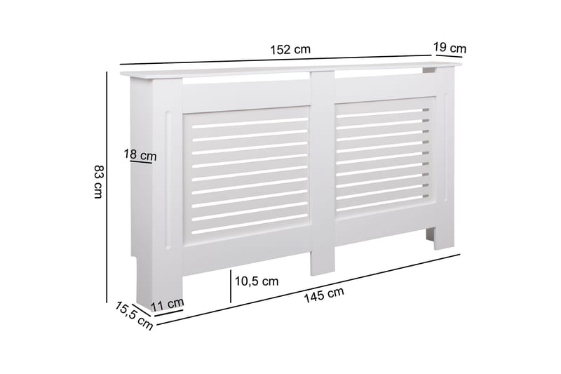 Wiemann Förvaringsskåp 152x19 cm - Vit - Hus & renovering - Klimatkontroll - Uppvärmning - Element & radiator - Elementskydd