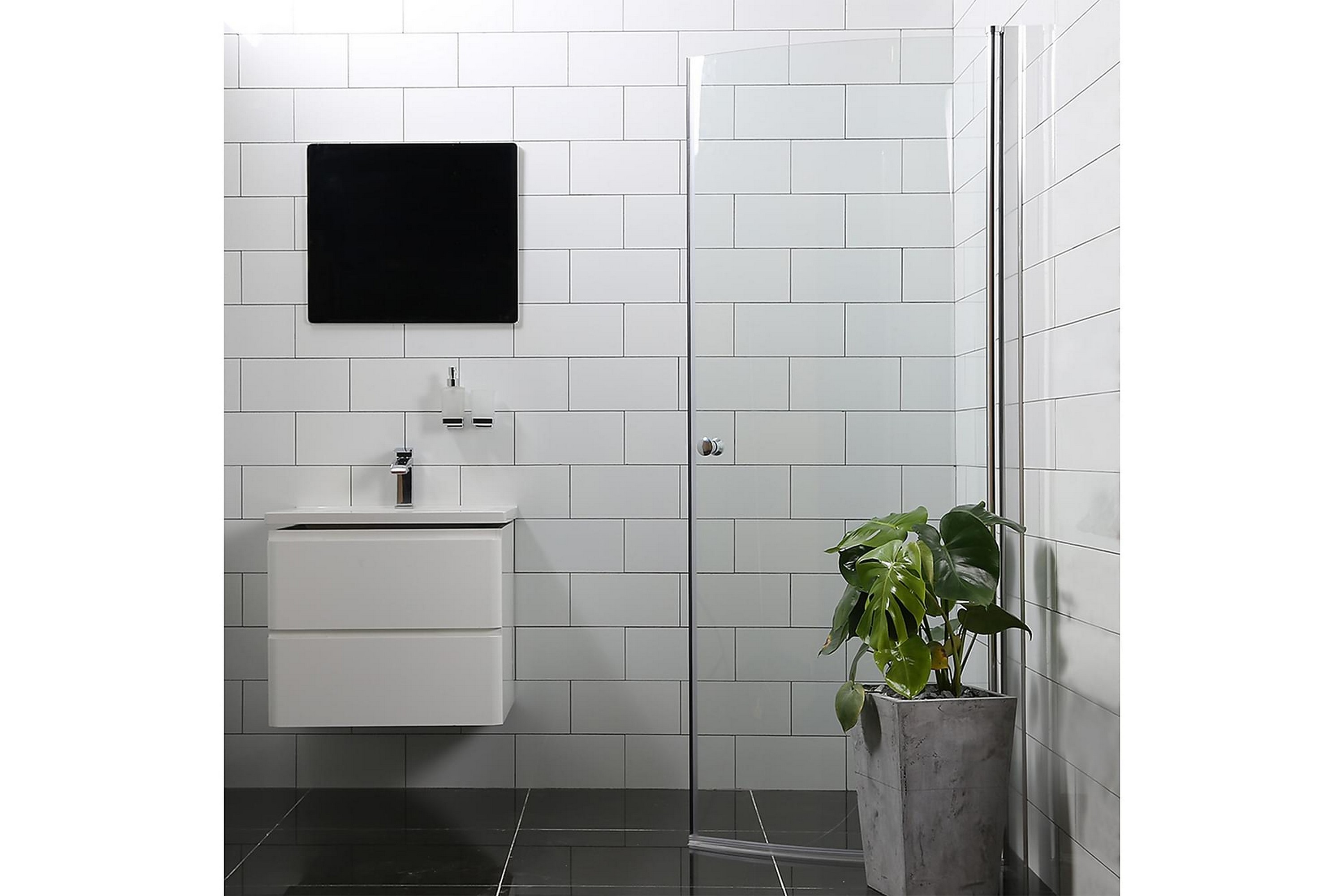 REA/Black Friday Bathlife Mångsidig Duschdörr 45° Dörr 70x70 cm - Silver/Klarglas Duschdörrar Silver Metall