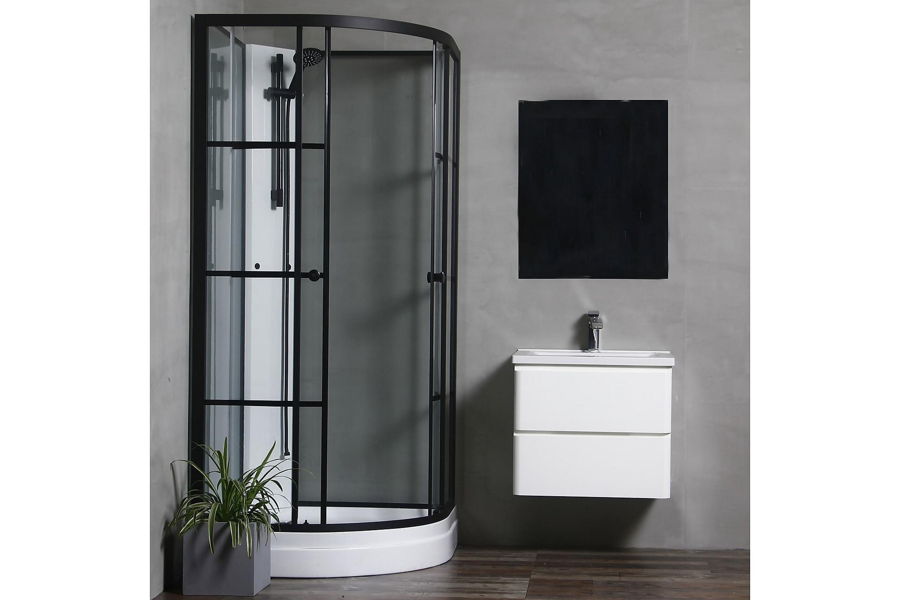 REA/Black Friday Bathlife Betrakta Duschkabin 90x90 cm - Svart Glas