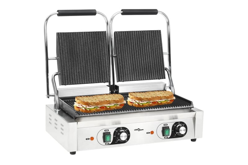 Paninigrill dubbel 3600 W 57x30,5x20 cm - Silver - Hushåll - Matlagning & Bakning - Köksredskap & kökstillbehör