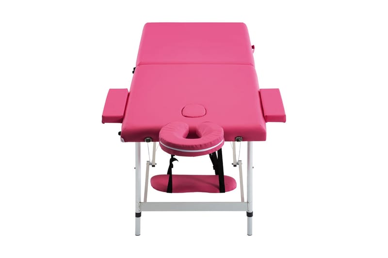 Hopfällbar massagebänk 2 sektioner aluminium rosa - Rosa - Massagebänk & massagebord