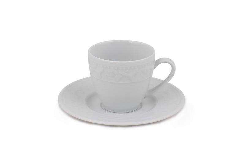 Adine Kaffekoppset 12 Delar - Porslin/Vit - Kaffekopp & kaffemugg - Porslin - Muggar & koppar