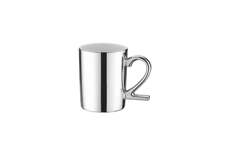 Aldeboarn Kaffekopp 4-delar - Silver/Vit - Kaffekopp & kaffemugg - Porslin - Muggar & koppar