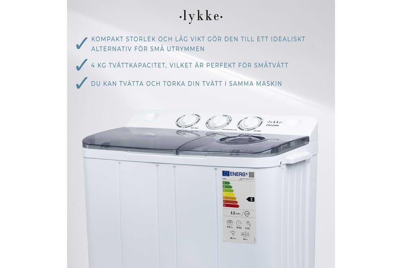 Lykke Mini Tvättmaskin Pro 2000 - Beige - Tvättmaskin - Toppmatad tvättmaskin