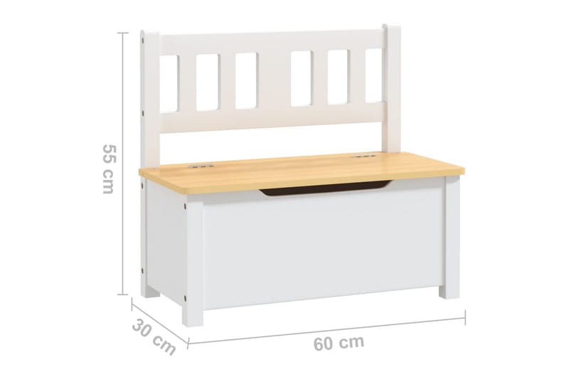 Barnbord och stolar 4 delar vit och beige MDF - Vit - Barnbord