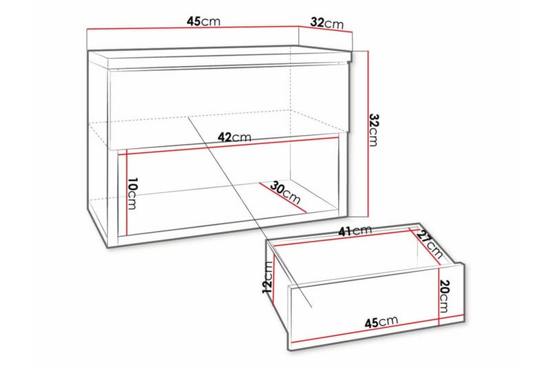 Carbost Barnsängbord 32 cm - Vit - Möbler - Barnmöbler - Barnbord - Sängbord barn & nattduksbord barn