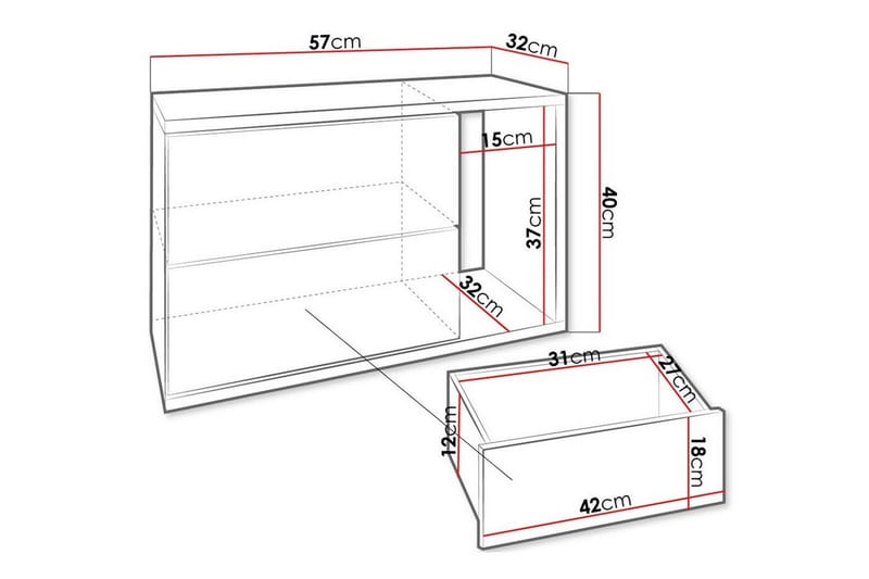 Carbost Barnsängbord 40 cm - Antracit - Sängbord barn & nattduksbord barn