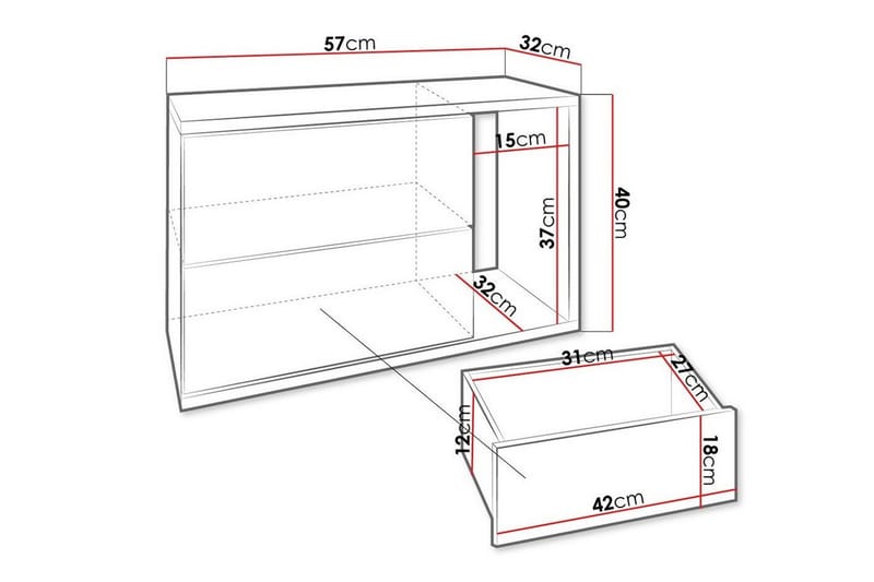 Carbost Barnsängbord 40 cm - Svart - Sängbord barn & nattduksbord barn