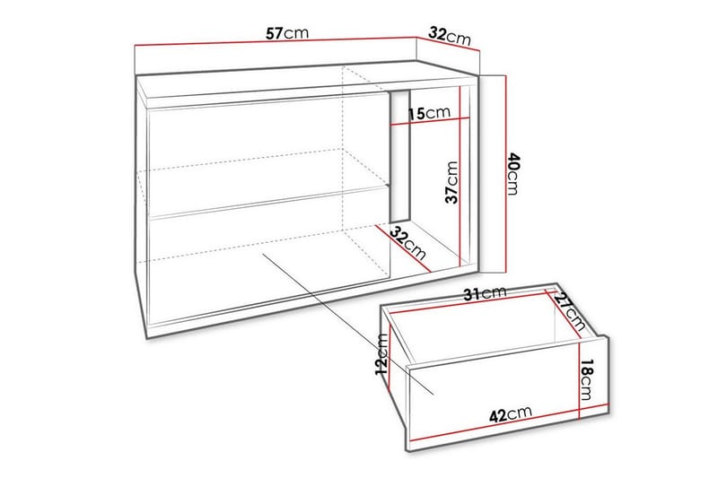 Carbost Barnsängbord 40 cm - Vit - Sängbord barn & nattduksbord barn