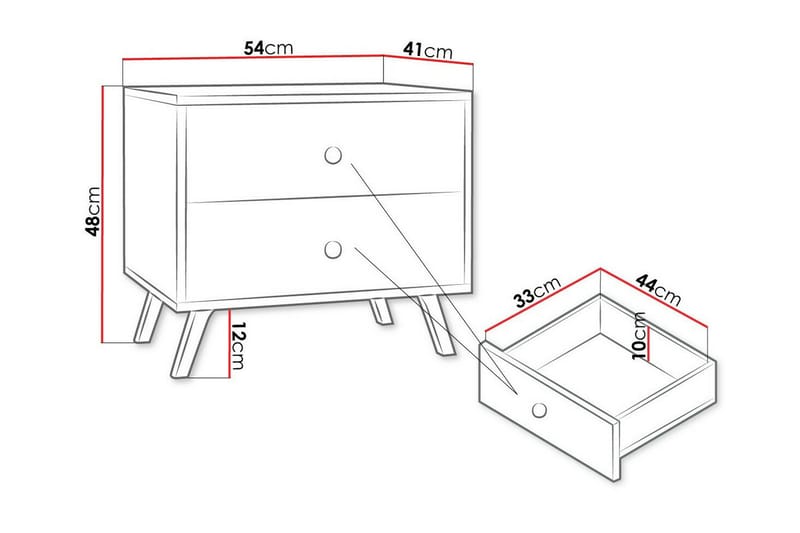 Emyvale Barnsängbord 48 cm - Vit - Möbler - Barnmöbler - Barnbord - Sängbord barn & nattduksbord barn