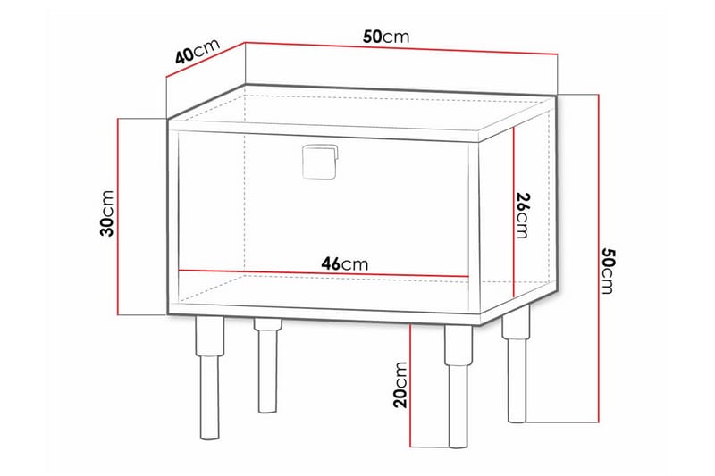 Glenndale Barnsängbord 50 cm - Svart - Sängbord barn & nattduksbord barn