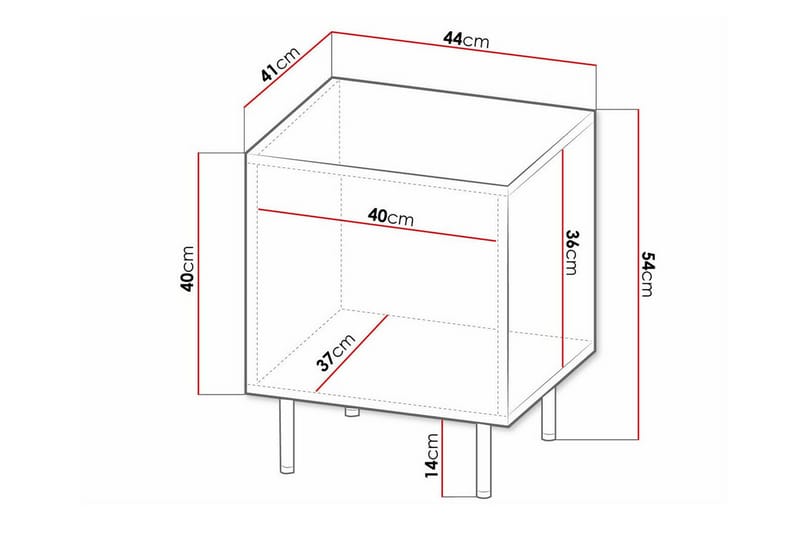 Juniskär Barnsängbord 54 cm - Svart - Sängbord barn & nattduksbord barn